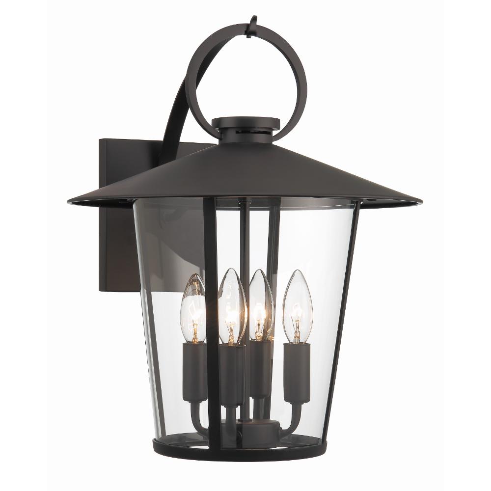 Crystorama Lighting AND-9202-CL-MK Andover 4 Light Matte Black Outdoor Wall Mount