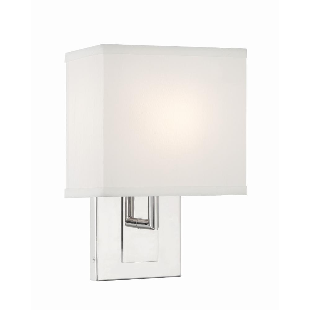 Crystorama Lighting BRE-A3632-PN Brent 1 Light Polished Nickel Sconce