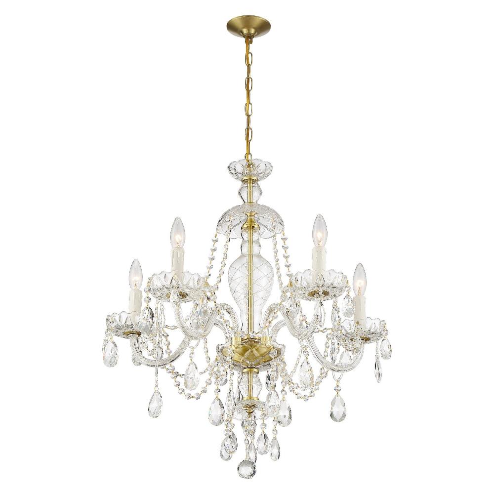 Crystorama Lighting CAN-A1305-PB-CL-MWP Candace 5 Light Polished Brass Chandelier