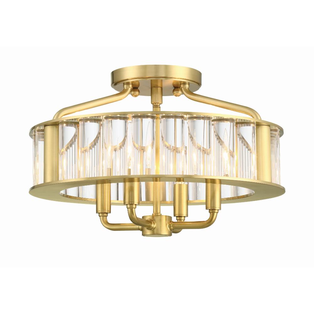 Crystorama Lighting FAR-6000-AG Libby Langdon for Crystorama Farris 4 Light Aged Brass Ceiling Mount