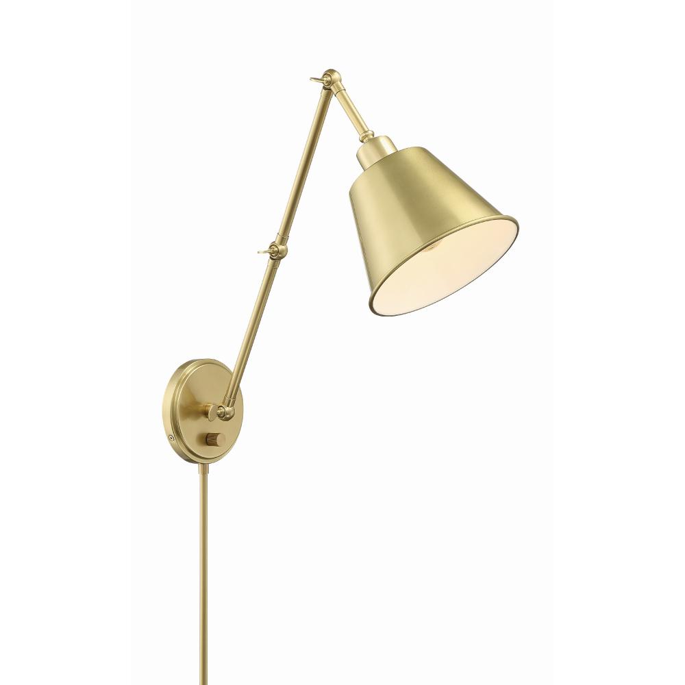 Crystorama Lighting MIT-A8021-AG Mitchell 1 Light Aged Brass Wall Mount