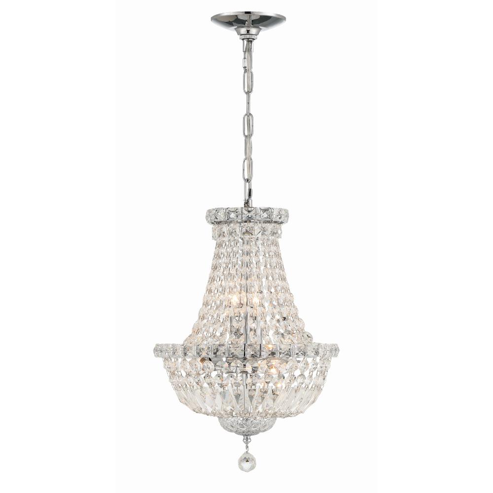 Crystorama Lighting ROS-A1006-CH-CL-MWP Roslyn 5 Light Polished Chrome Mini Chandelier