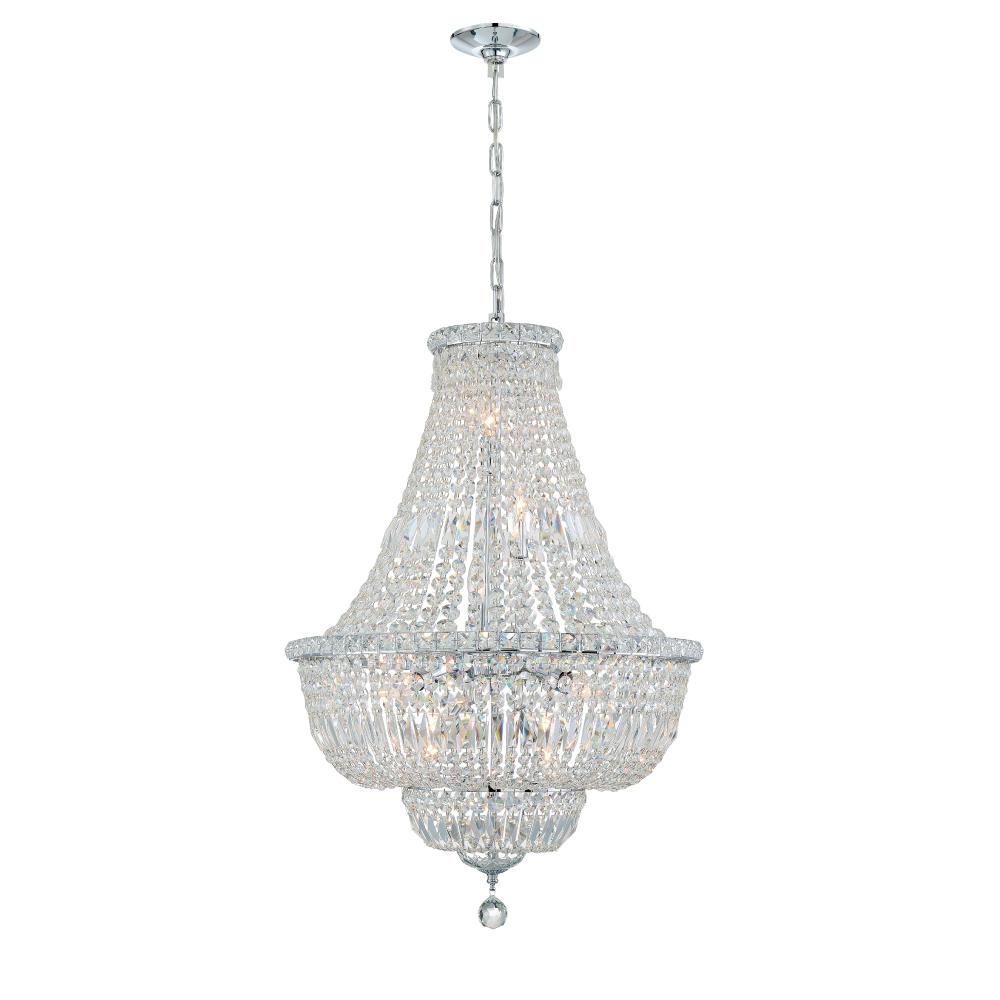 Crystorama Lighting ROS-A1009-CH-CL-MWP Roslyn 9 Light Chrome Chandelier