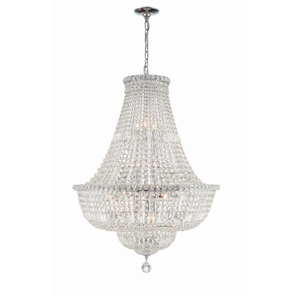 Crystorama Lighting ROS-A1015-CH-CL-MWP Roslyn 15 Light Polished Chrome Chandelier
