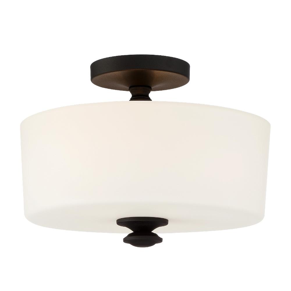 Crystorama Lighting TRA-A3302-BF Travis 2 Light Black Forged Ceiling Mount