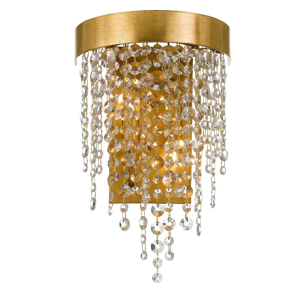 Crystorama Lighting WIN-612-GA-CL-MWP Windham 2 Light Antique Gold Crystal Wall Mount