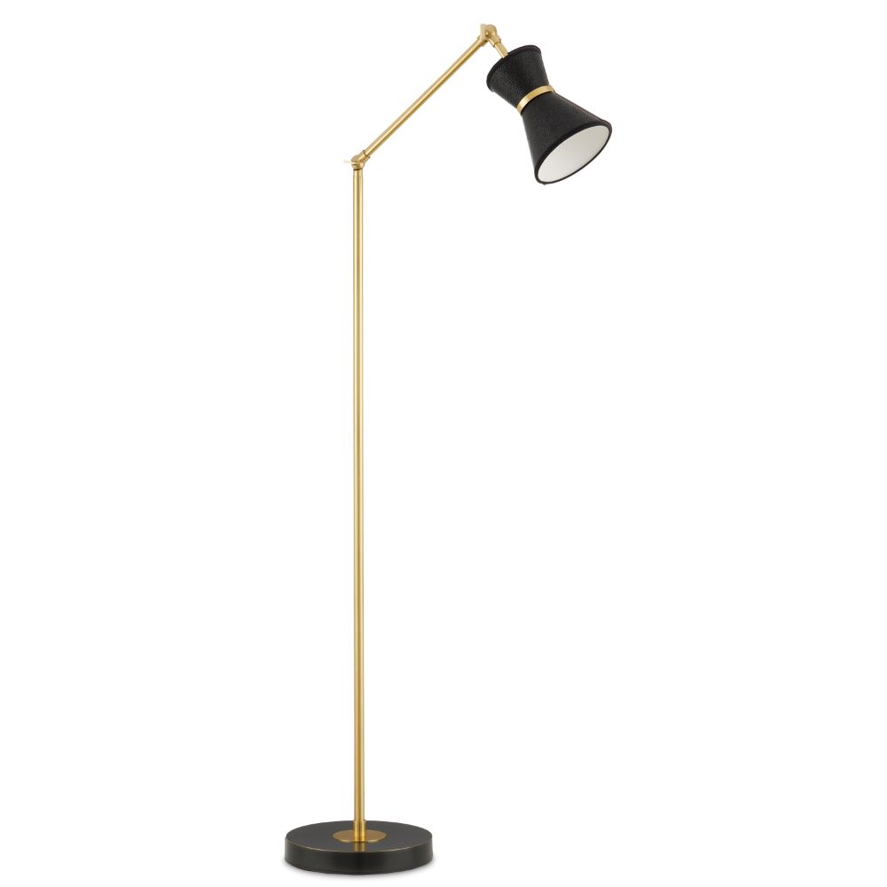 Currey & Company 8000-0140 Avignon Floor Lamp in Polished Brass/Oil Rubbed Bronze/Black