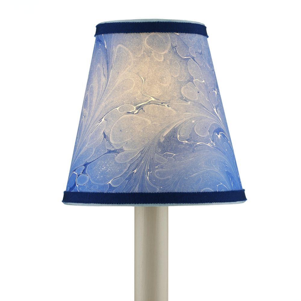 Currey & Company 0900-0013 Marble Paper Tapered Chandelier Shade in Blue