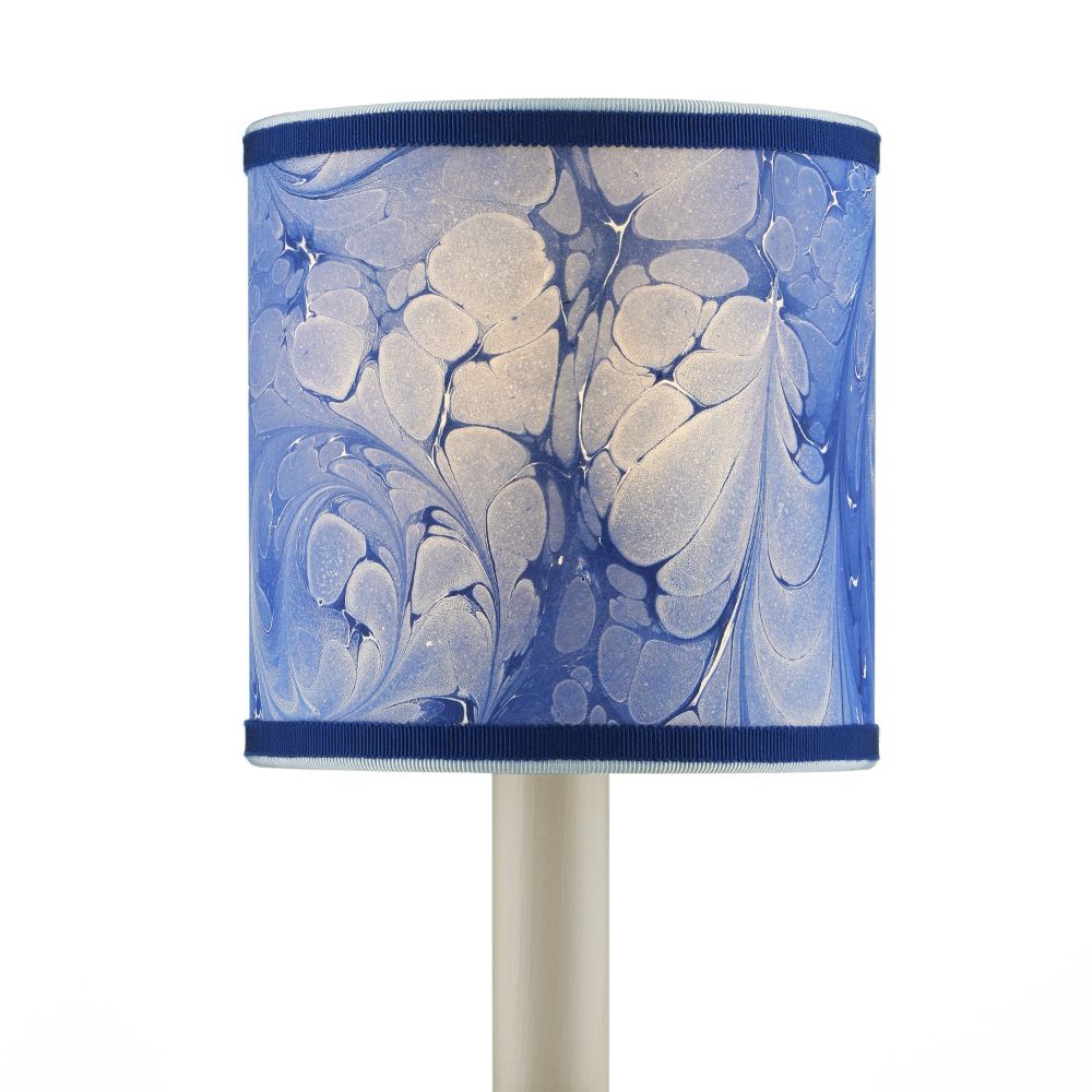 Currey & Company 0900-0014 Marble Paper Drum Chandelier Shade in Blue
