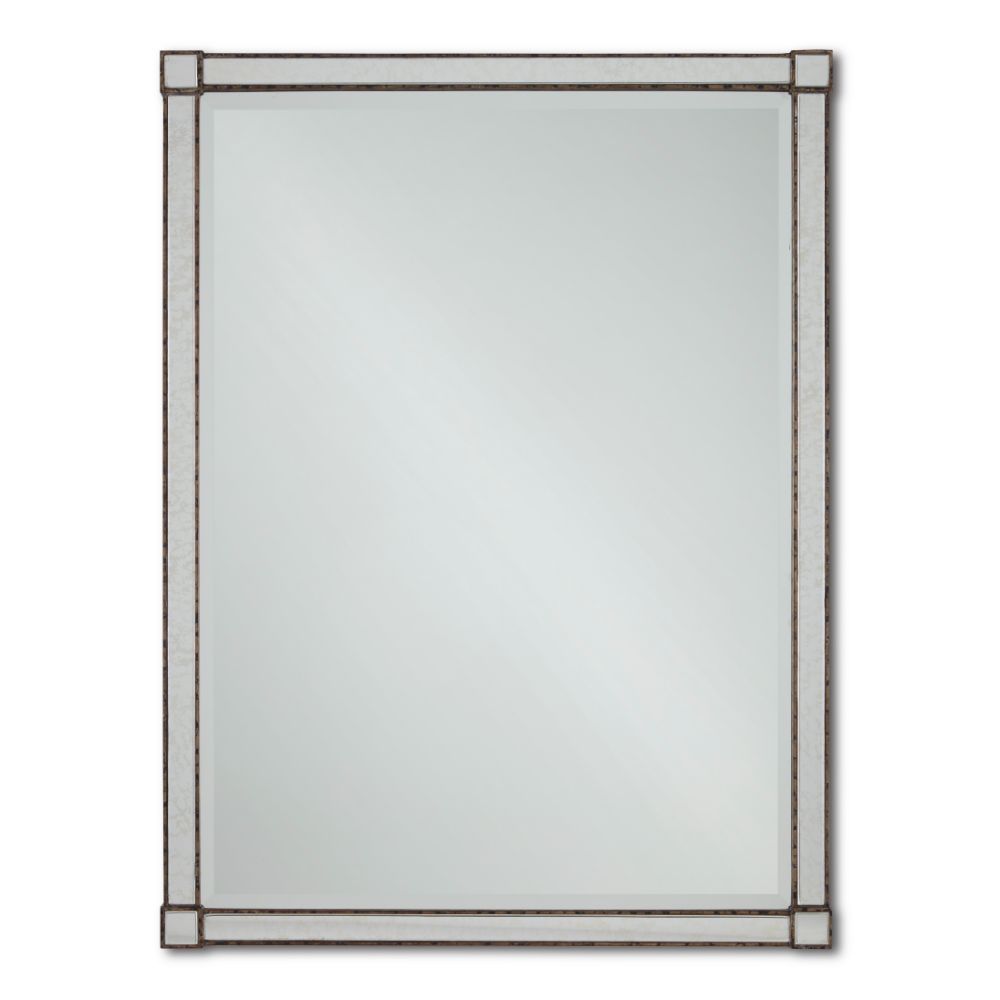 Currey & Company 1000-0008 Monarch Mirror in Painted Silver Viejo/Light Antique Mirror