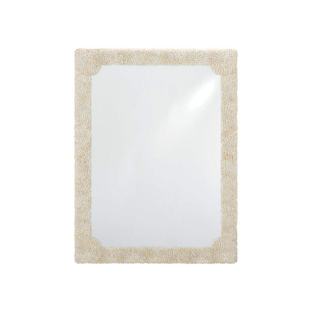 Currey & Company 1000-0021 Leena Large Mirror in Natural Clam Rose Shells/Mirror