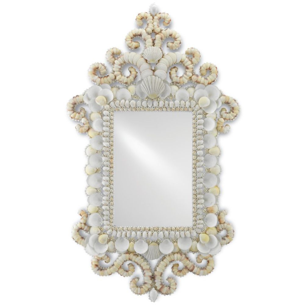 Currey & Company 1000-0028 Cecilia Mirror in White/Natural/Mirror