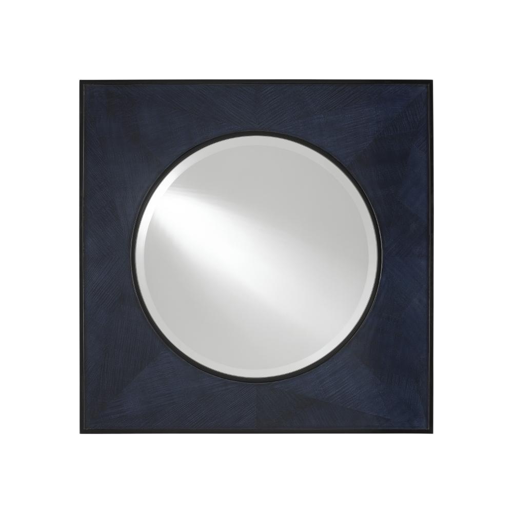 Currey & Company 1000-0053 Kallista Mirror in Dark Sapphire/Caviar Black/Mirror