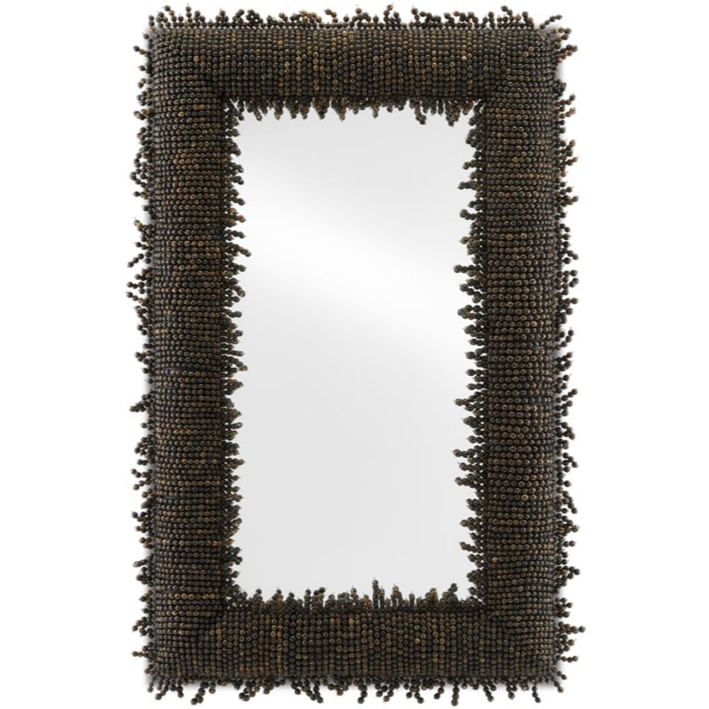 Currey & Company 1000-0081 Pasay Large Mirror in Black/Mirror
