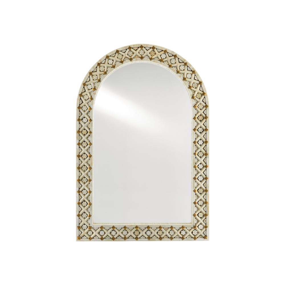 Currey & Company 1000-0089 Ellaria Mirror in Natural Bone/Brass/Mirror
