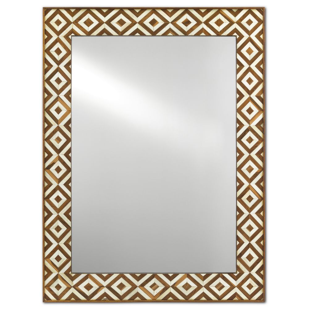 Currey & Company 1000-0091 Persian Large Mirror in Natural Bone/Natural Wood/Mirror