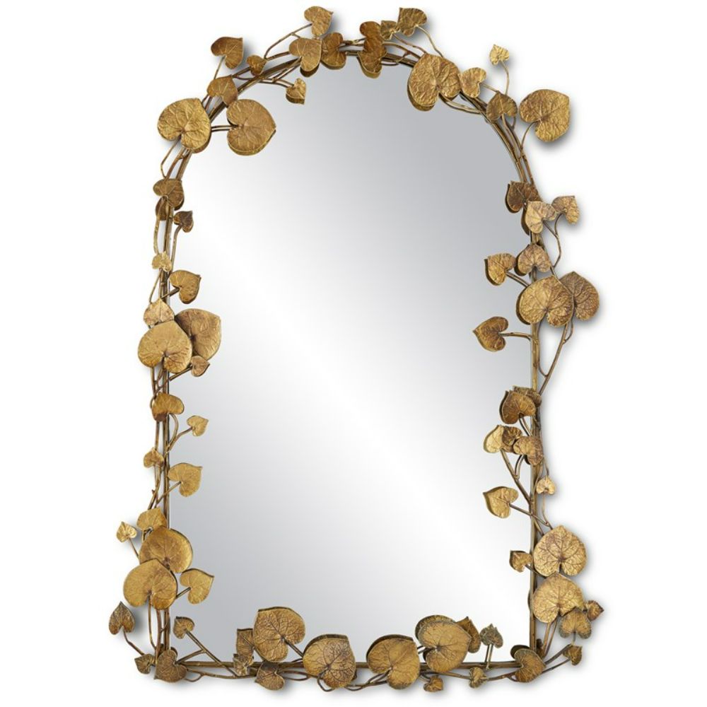Currey & Company 1000-0115 Vinna Brass Rectangular Mirror in Antique Brass/Mirror