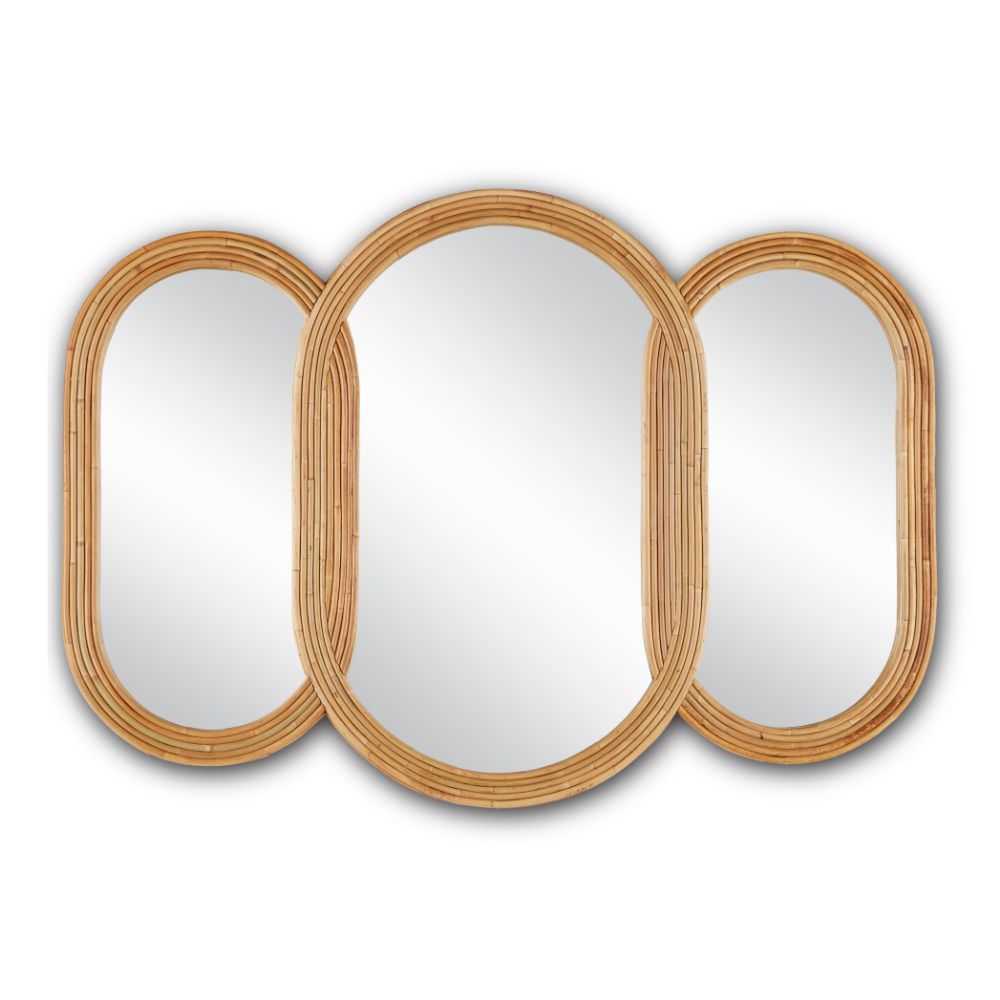 Currey & Company 1000-0128 Triboa Mirror in Arurog / Khaki / Mirror