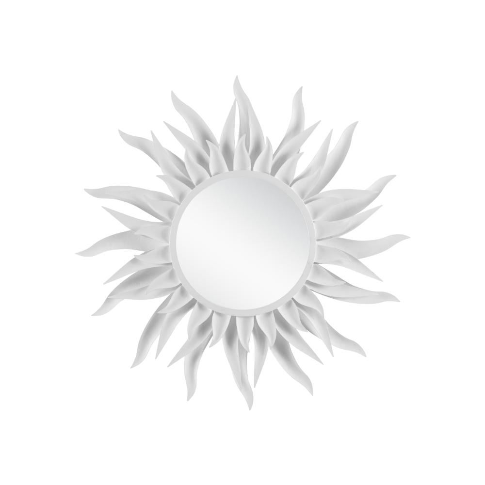 Currey and Company 1000-0142 Agave Round White Mirror