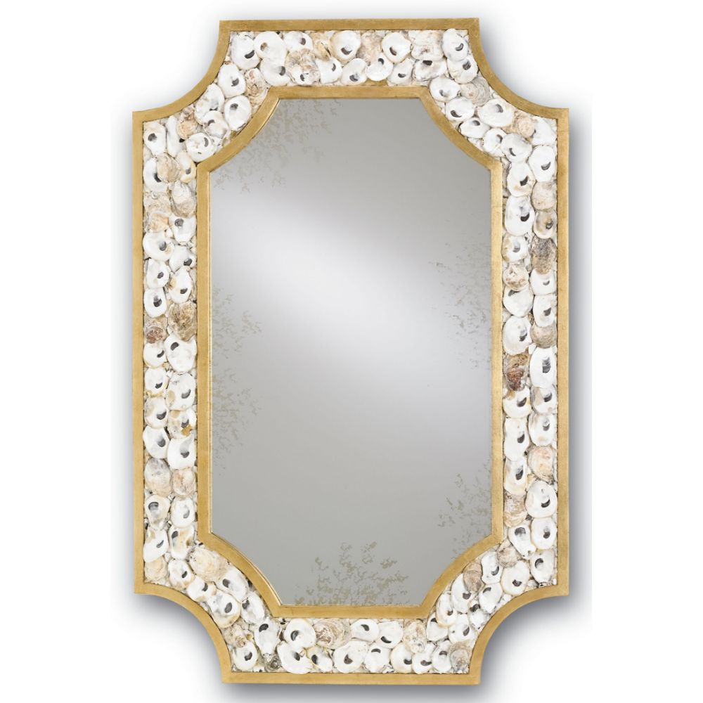 Currey & Company 1090 Margate Mirror in Contemporary Gold Leaf/Natural/Antique Mirror