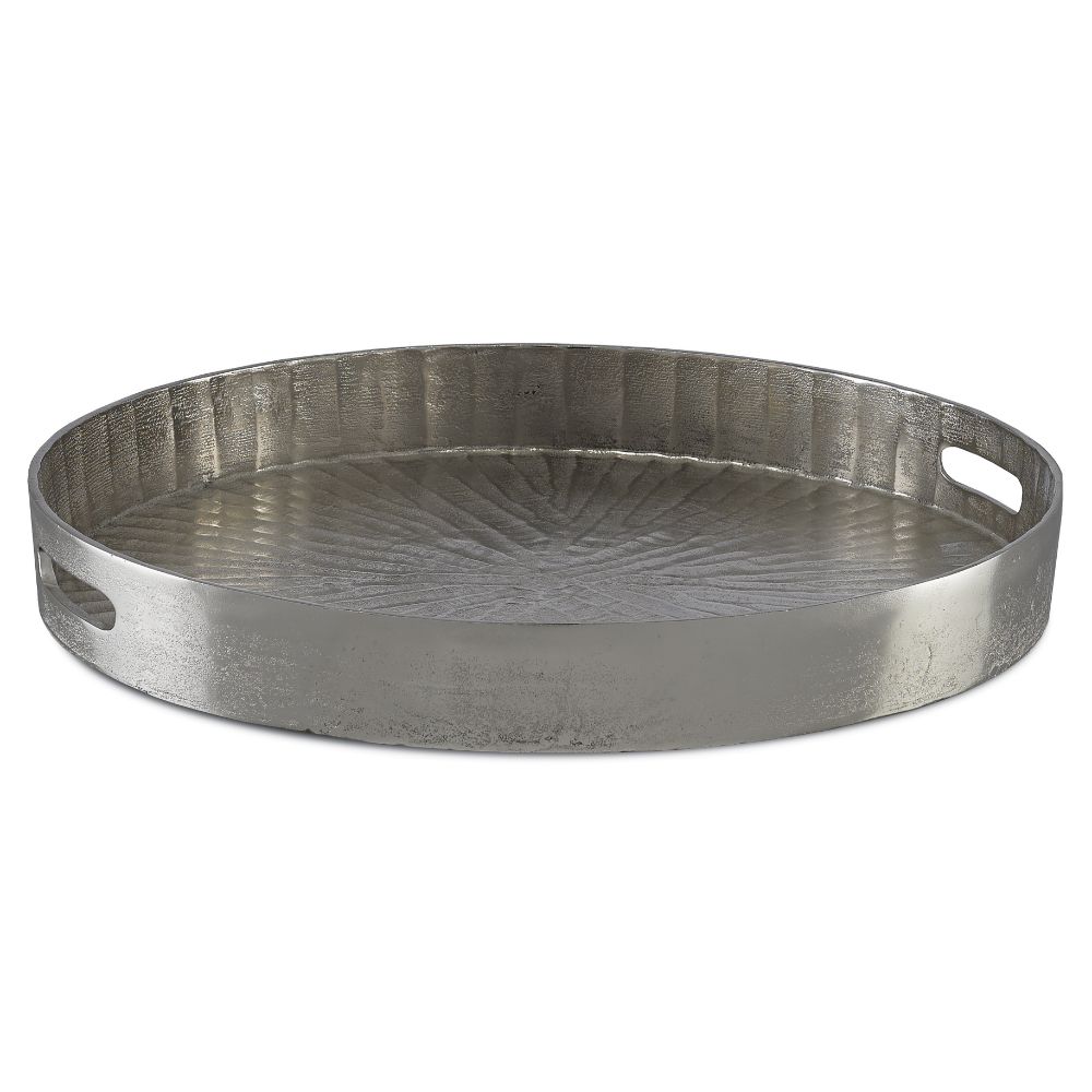 Currey & Company 1200-0029 Luca Silver Large Tray in Silver