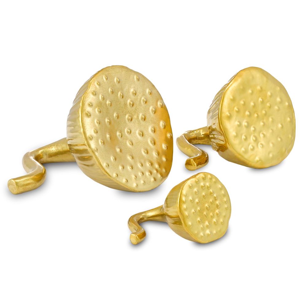 Currey & Company 1200-0113 Hasu Decorative Lotus Set in Metallic Gold