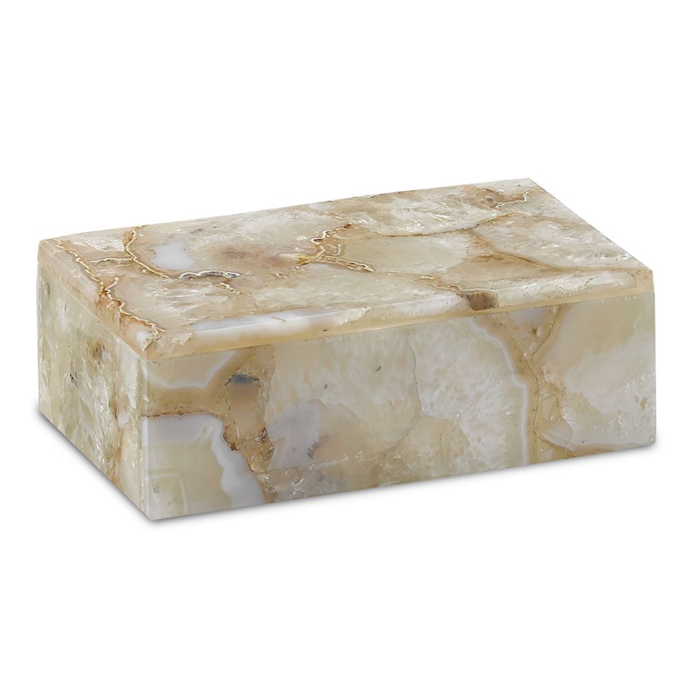 Currey & Company 1200-0175 Benoit Small Box in Natural Agate