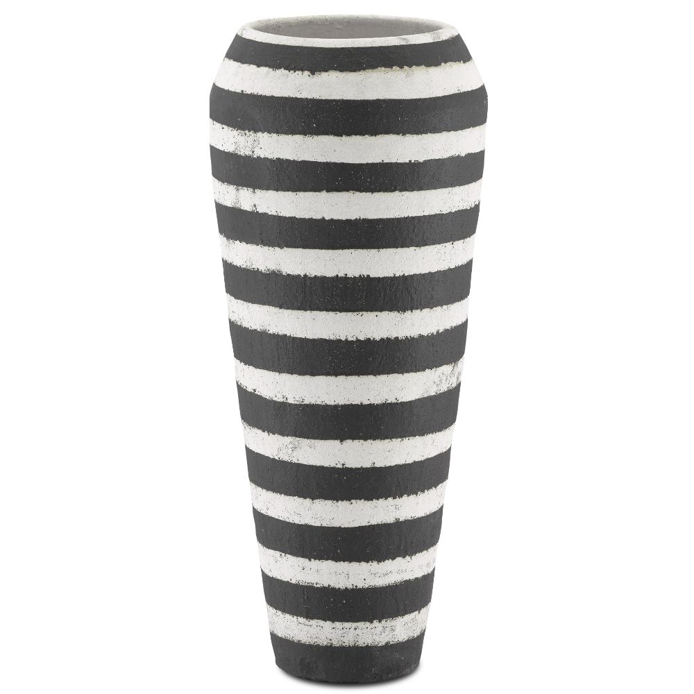 Currey & Company 1200-0316 Caledon Urn in Textured Black/White