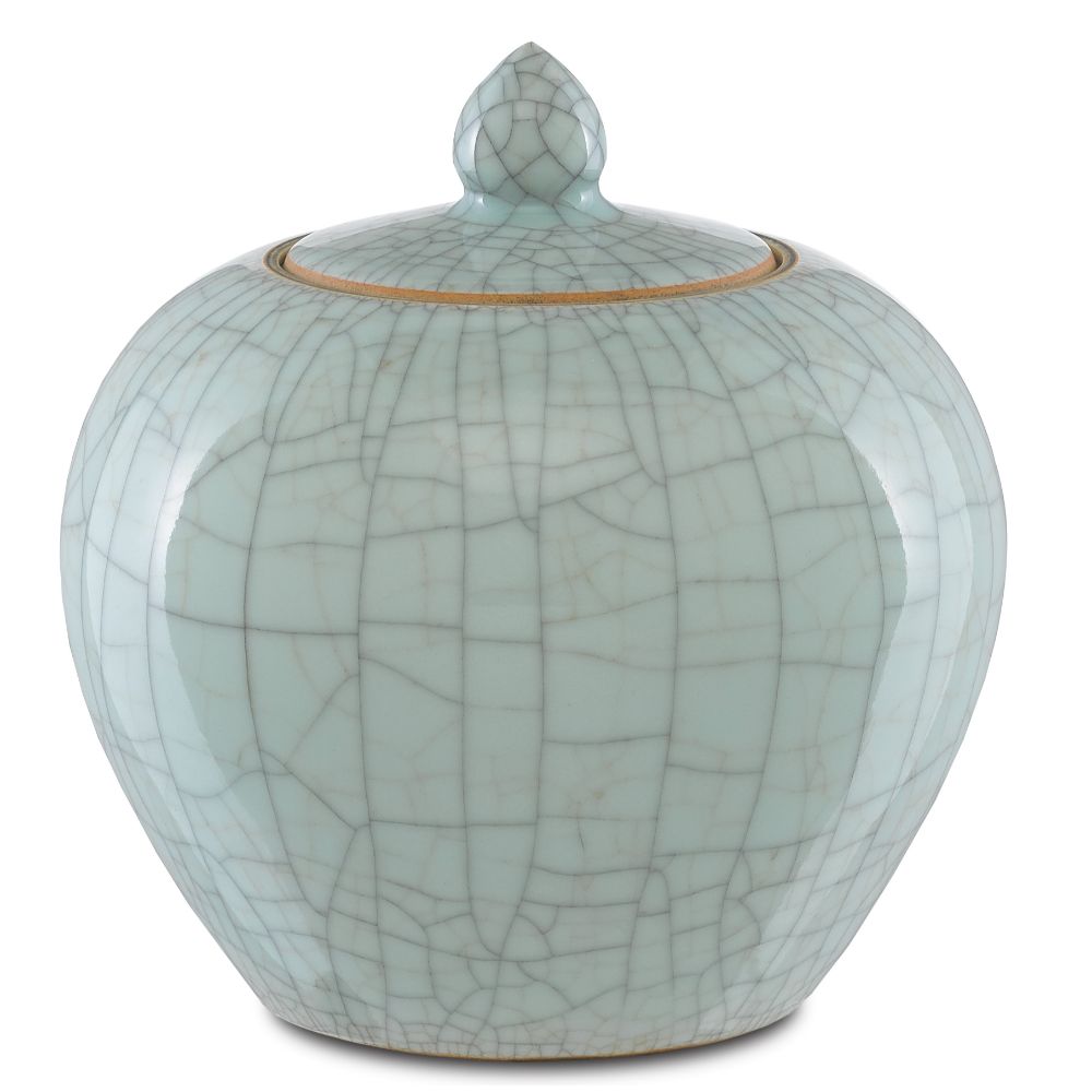 Currey & Company 1200-0331 Maiping Ginger Jar in Celadon Crackle