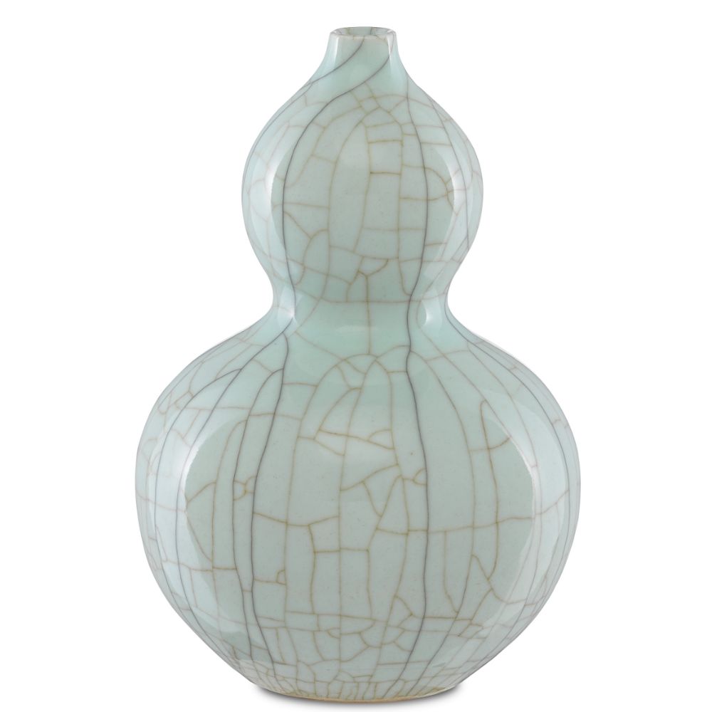 Currey & Company 1200-0334 Maiping Double Gourd Vase in Celadon Crackle