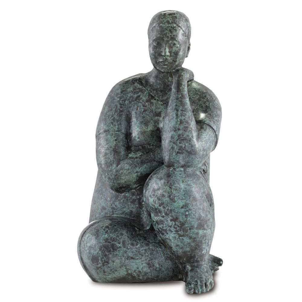 Currey & Company 1200-0364 Lady Meditating Bronze