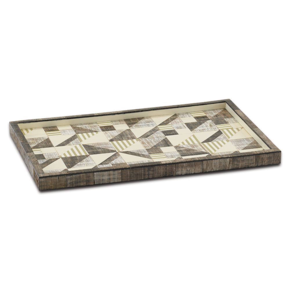 Currey & Company 1200-0371 Modernist Bone and Horn Tray
