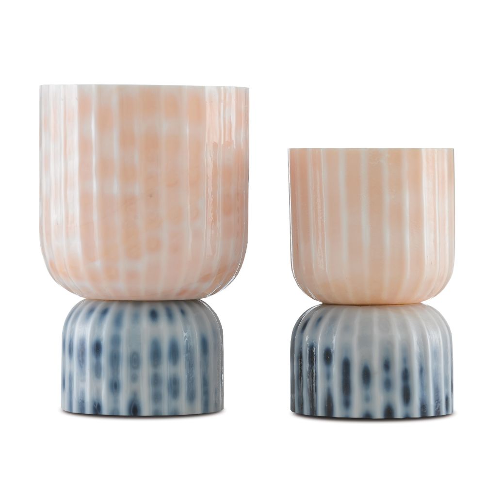 Currey & Company 1200-0375 Palazzo Milky Glass Vases Set of 2