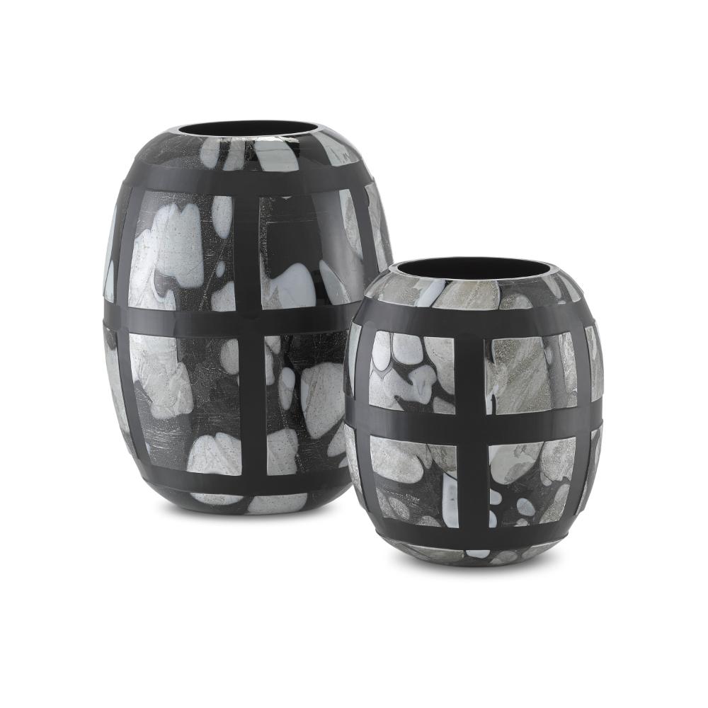 Currey & Company 1200-0377 Schiappa Glass Vases Set of 2