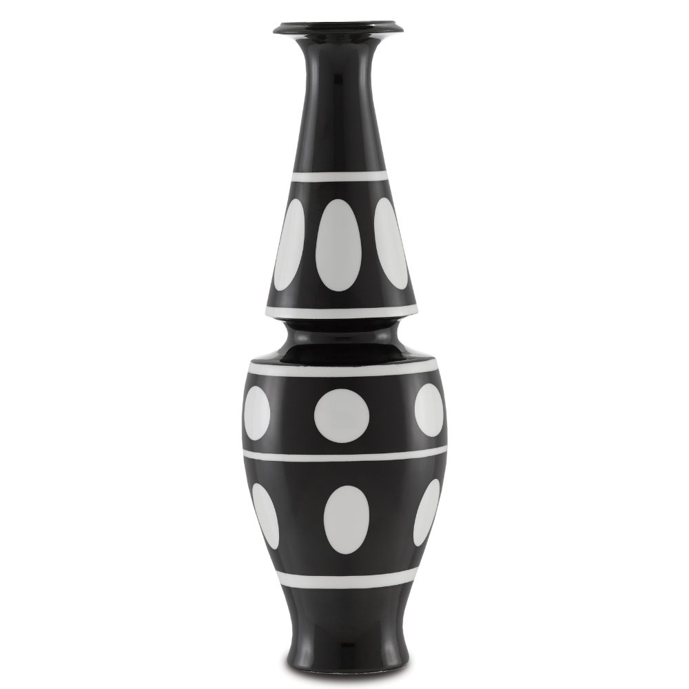 Currey & Company 1200-0386 De Luca Black and White Vase