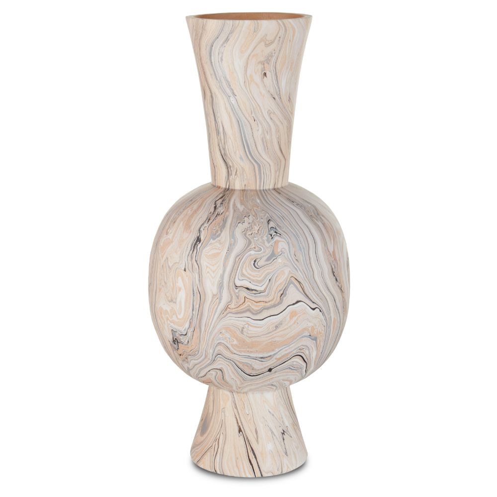 Currey & Company 1200-0418 Gray Marbleized Tall Vase