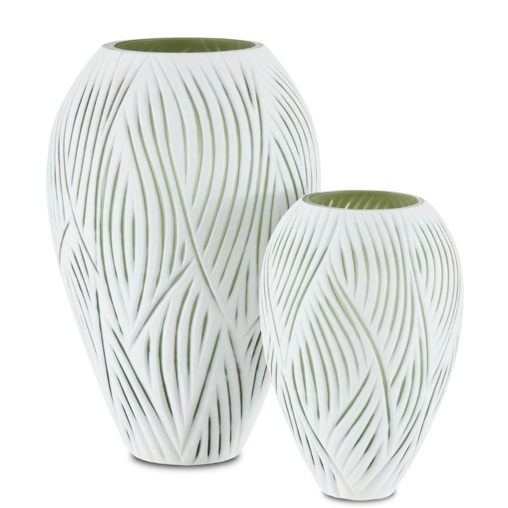Currey & Company 1200-0497 Patta Green Vase Set of 2