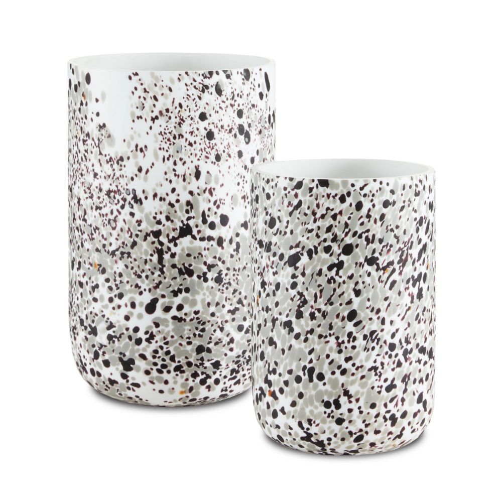 Currey & Company 1200-0498 Pari White Confetti Vase Set of 2
