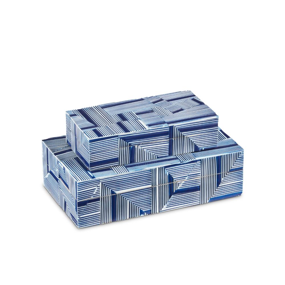 Currey & Company 1200-0512 Cade Blue Box Set of 2