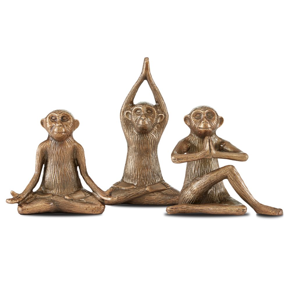 Currey & Company 1200-0518 Zen Monkey Set of 3