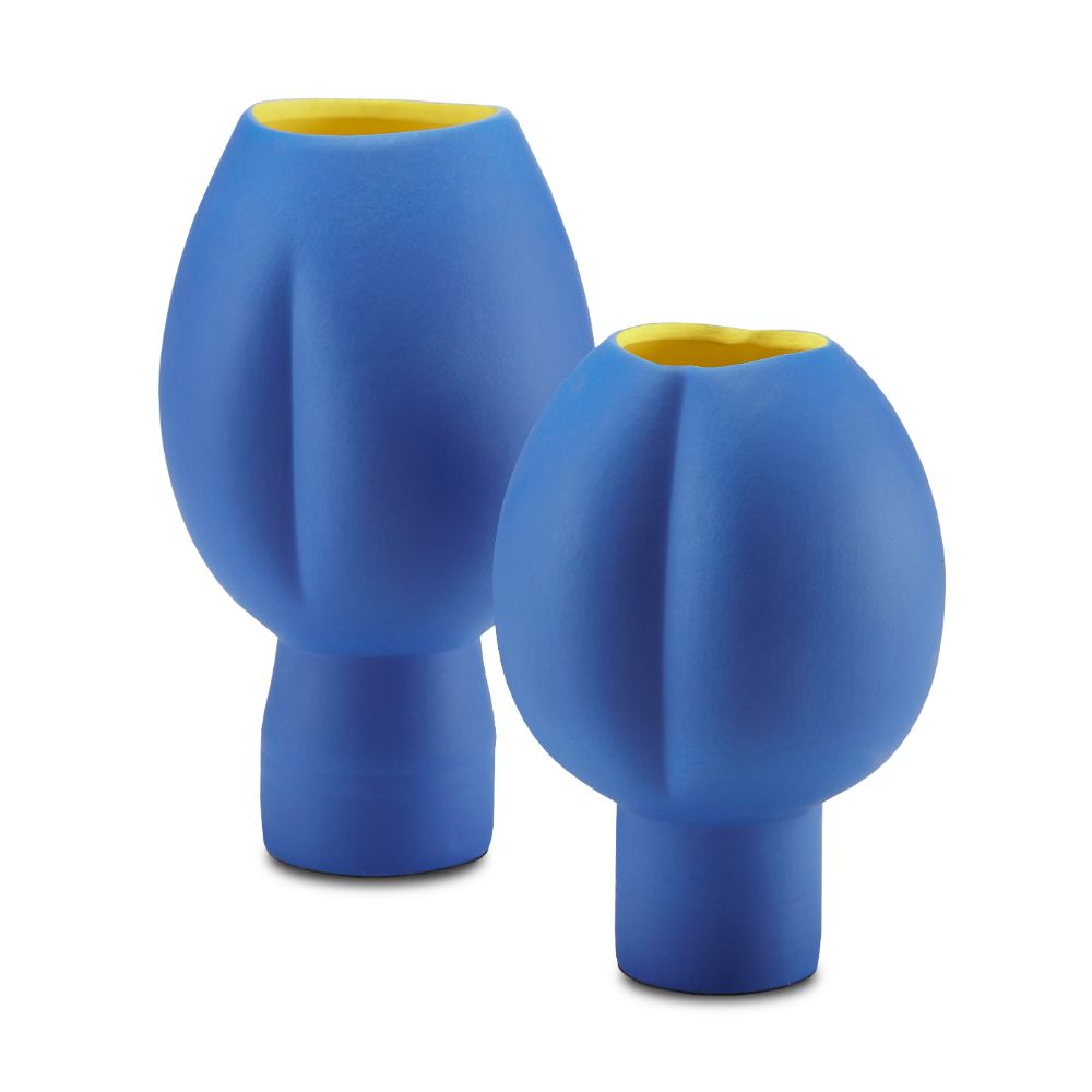 Currey & Company 1200-0521 Yuzhi Blue Vase Set of 2