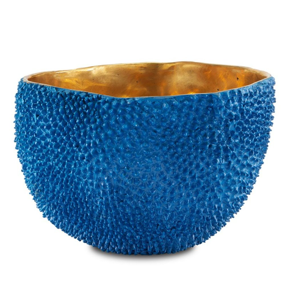 Currey & Company 1200-0544 Jackfruit Large Cobalt Blue Vase in Blue/Gold