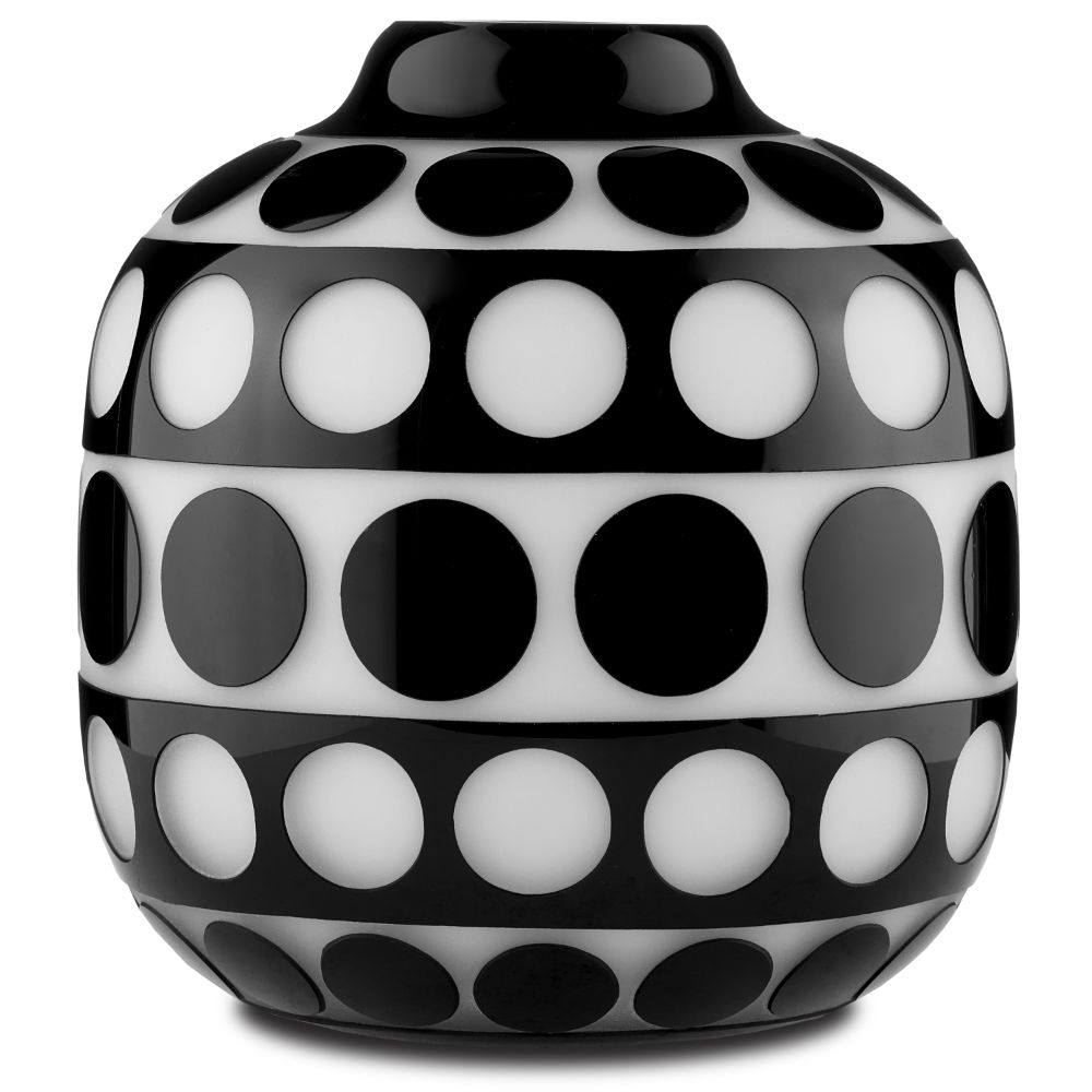 Currey & Company 1200-0582 Cicero Small Vase in Black/White