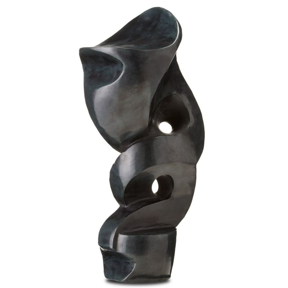 Currey & Company 1200-0596 Roland Abstract Sculpture in Polished Gray