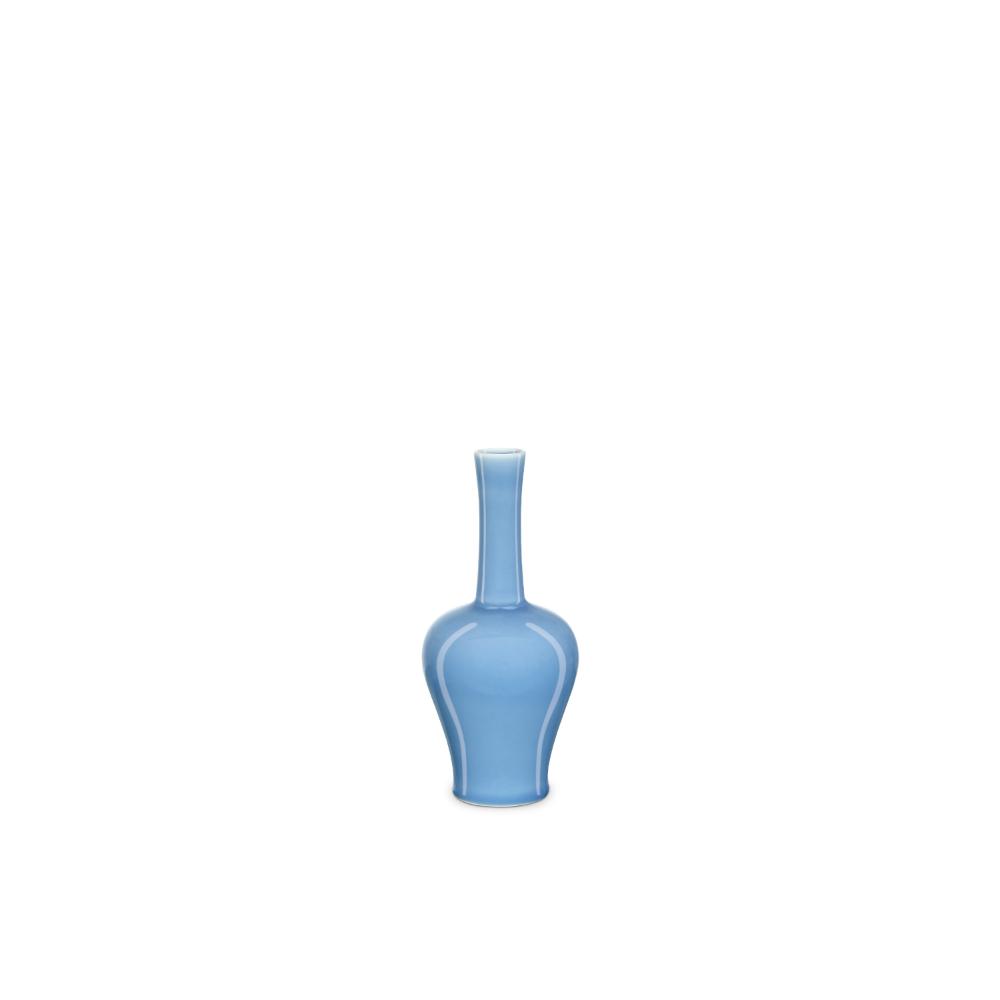 Currey & Company 1200-0611 Sky Blue Straight Neck Vase in Lake Blue