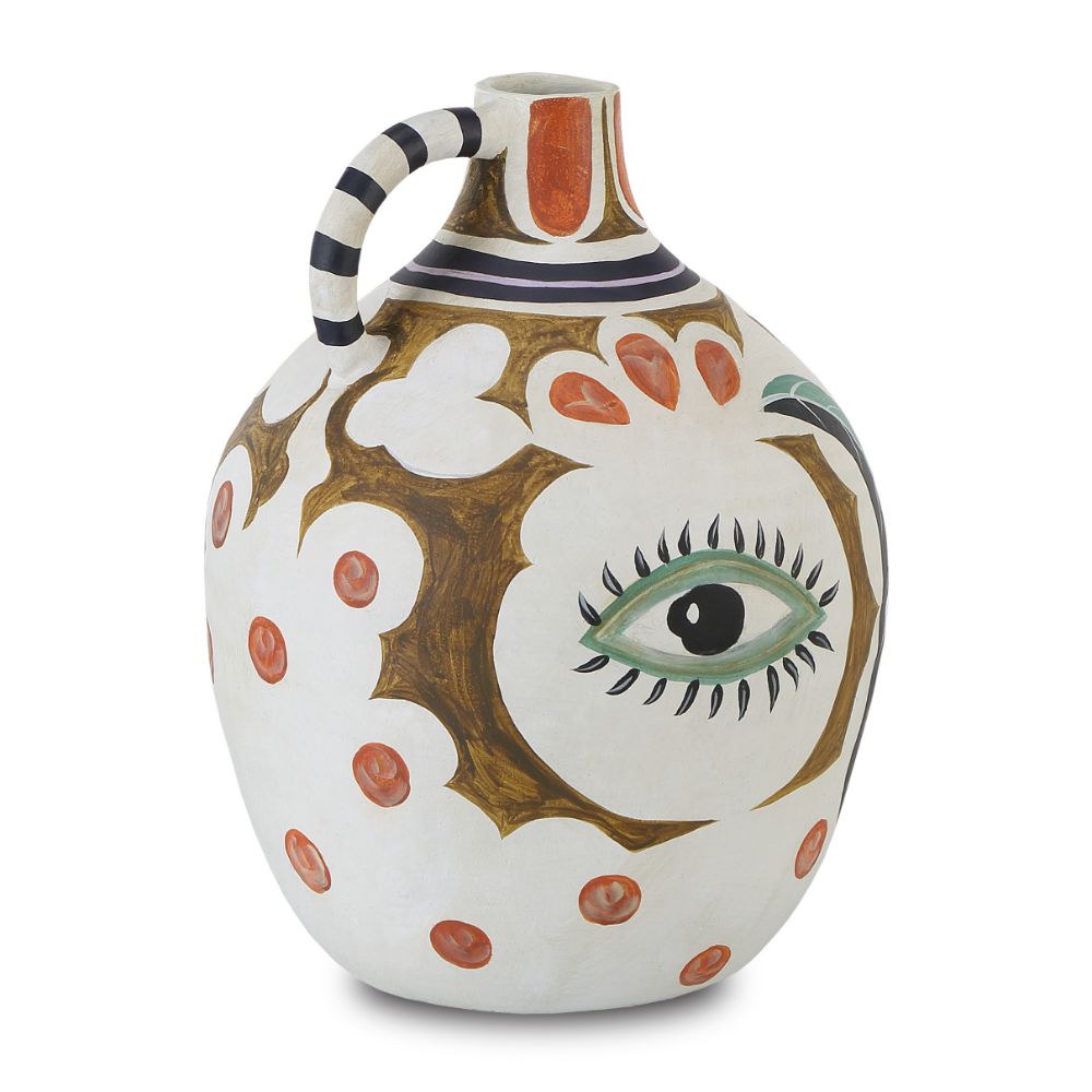 Currey & Company 1200-0615 Hamsa Demijohn Vase in Multicolor