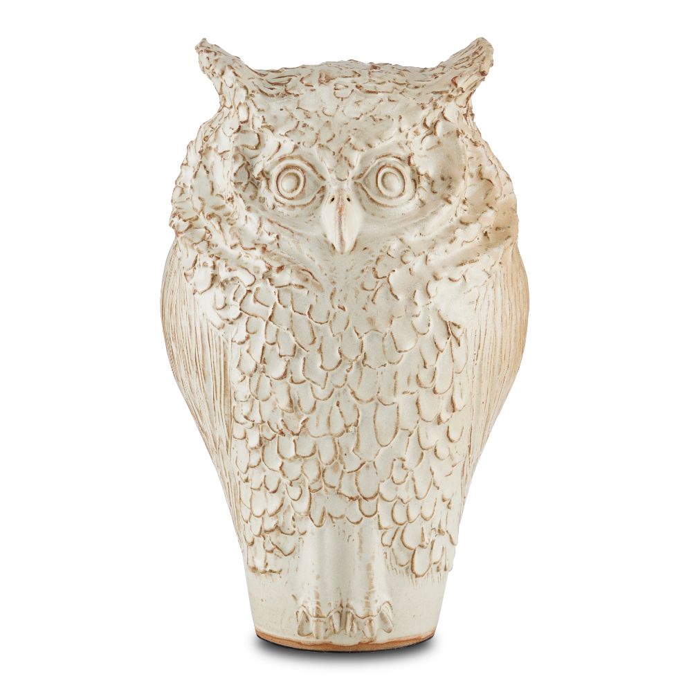 Currey & Company 1200-0623 Minerva Large Owl in Milky White