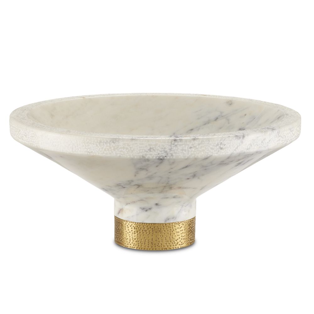 Currey & Company 1200-0658 Vincent White Marble Bowl