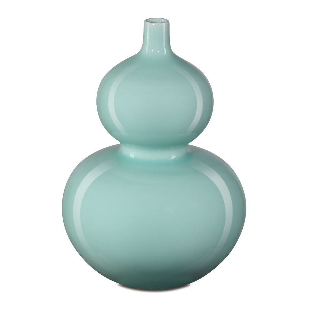 Currey and Company 1200-0669 Celadon Double Gourd Green Vase