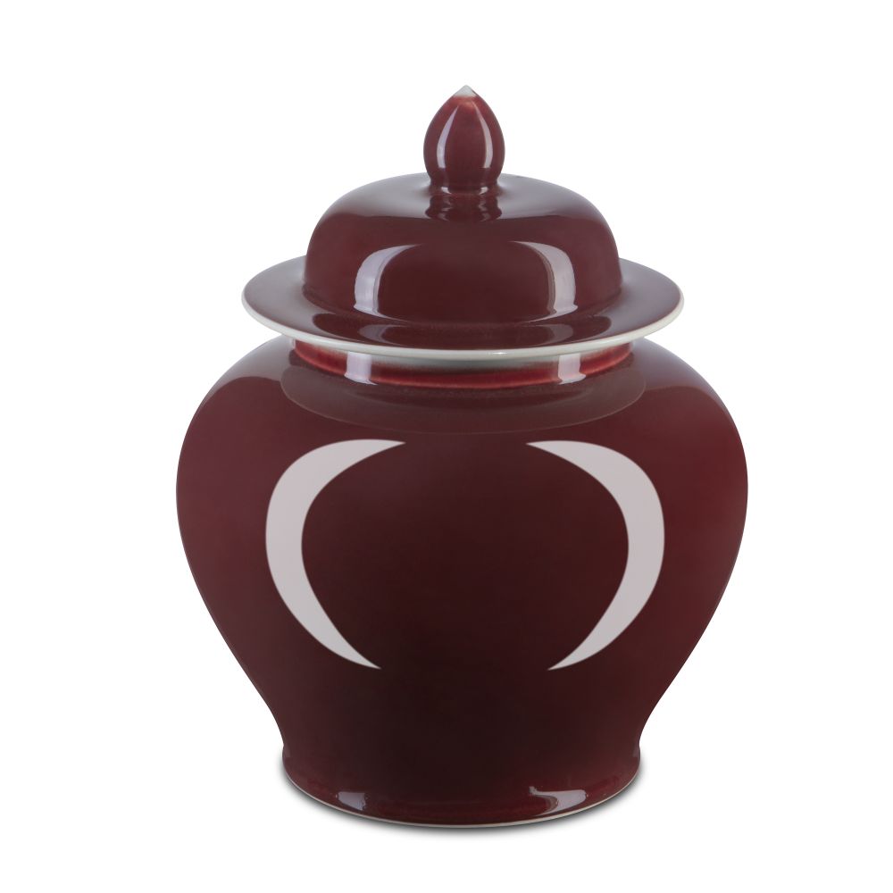 Currey and Company 1200-0684 Oxblood Small Temple Jar